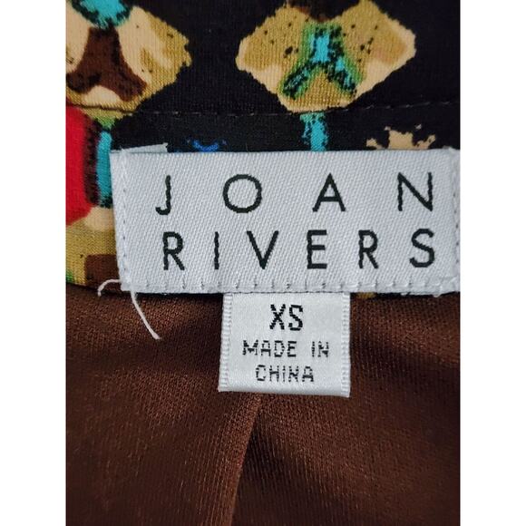 Jacket/Top-Joan Rivers-Brown-Blue-Red-3/4 Length Sleeves-Size X-SMALL - Picture 8 of 16